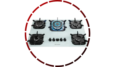cooktop 5 bocas com queimador tripla chama bivolt branco mueller4 5 3
