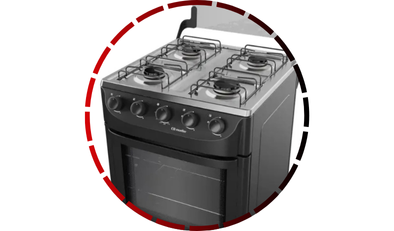 fogao 4 bocas preto fosco acendimento manual mfi4ba mueller 56 3