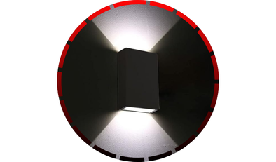 arandela clean led abs a123xl83xp30mm preto 2 fachos 4w blumenau iluminacao 45