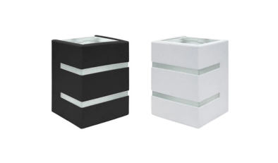 arandela quadro aleta 2 fachos lente vidro blumenau iluminacao 45