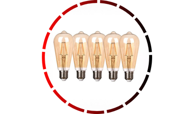 kit com 5 lampadas de filamento led st64 4w 2400k lorenzetti 45