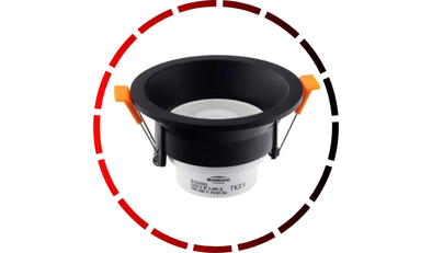 spot led embutir redondo recuado 6w bivolt abs pc preto blumenau iluminacao 3 000k luz amarela 45