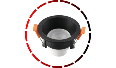 spot led embutir redondo recuado 3w bivolt abs pc preto blumenau iluminacao 45