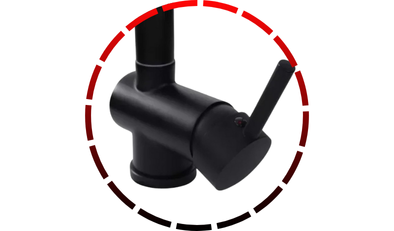 torneira gourmet monocomando preta extensivel para cozinha domum 45 1