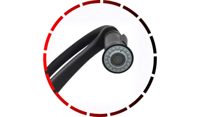 torneira cozinha gourmet bancada monocomando 50cm flexivel preto fosco domum 25 2