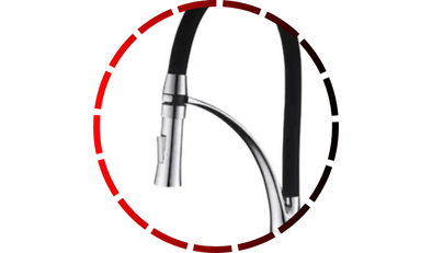 torneira gourmet monocomando 50cm flexivel preto com cromado domum 16 1