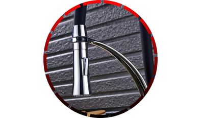 torneira gourmet monocomando 50cm flexivel preto com cromado domum 16 2