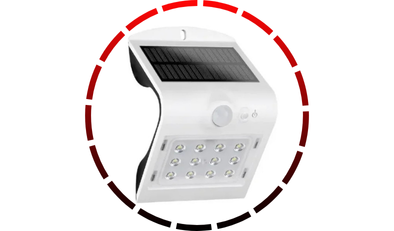 arandela solar v com sensor led 1 5w ip65 demi 74