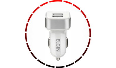 carregador usb veicular 2 saidas 2a 10w elgin7 8