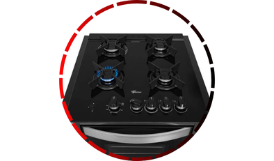 fogao de embutir 4 bocas gran cheff a gas com grill 127v fischer 45 3