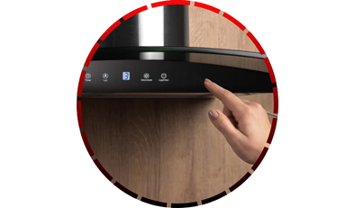 coifa de parede talent touch 90cm vidro digital fischer 465 3