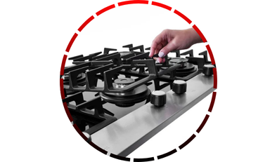 cooktop a gas 5 bocas tripla chama platinium com trempe de ferro fundido mesa vidro bivolt fischer 5 3