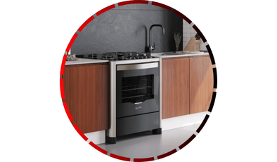 fogao 5 bocas fischer de piso a gas gran cheff com mesa de vidro 26990 48