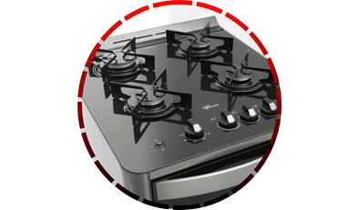 fogao de piso a gas 4 bocas gran cheff mesa vidro bivolt fischer4 65 3