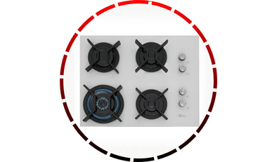 fogao cooktop 4q tripla chama infinity gas mesa vidro branco bivolt fischer 45 2