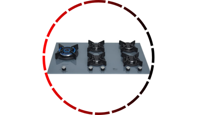 fogao cooktop 5q tc infinity duo blaze gas mesa vidro eiger fischer 45 3