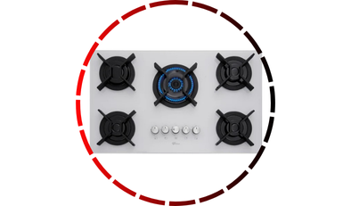 fogao cooktop 5q tripla chama infinity gas mesa vidro branco fischer4 8 3