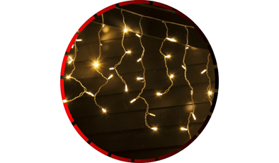 cascata gl 200 leds warm white fio transparente com conector e plug unico g light 45