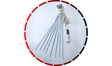 conjunto snowing led 8 tubos 50cm c 36 leds warm white c conector final g light 48