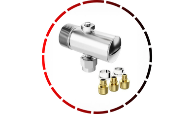 adaptador cromado para filtros 12 x 12 com regulador de vazao e bico universal roco 58