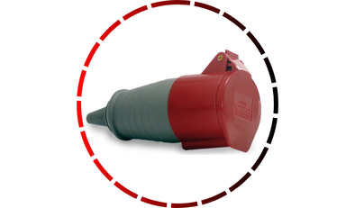 acoplamento industrial 3p t 32a ip44 vermelho soprano 58