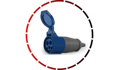 acoplamento industrial 2p t 16a ip44 azul soprano 58