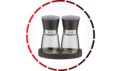 moedores de sal e pimenta em ceramica e vidro com base de silicone tramontina 28