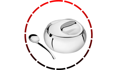 acucareiro em aco inox com colher tramontina 18