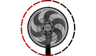 ventilador de mesa oscilante turbo 6 pas premium 40cm 220v preto ventisol 08 2