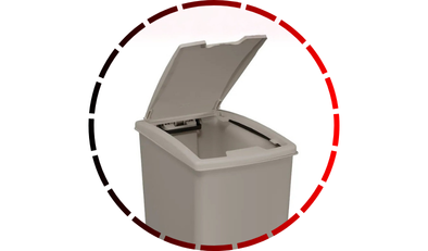 lixeira com pedal dupla abertura de 10l argila e terracota astra 28 1