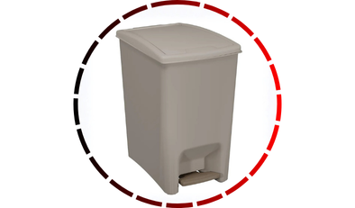 lixeira com pedal dupla abertura de 10l argila e terracota astra 28 5