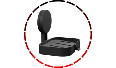saboneteira com adesivo preto fosco astra 18 1