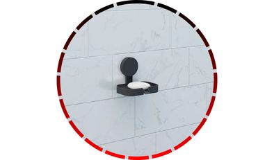 saboneteira com adesivo preto fosco astra 18 2