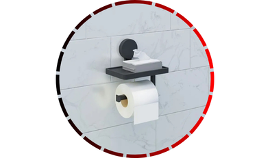 papeleira com adesivo preto fosco astra 28 2