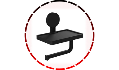 papeleira com adesivo preto fosco astra 28 1